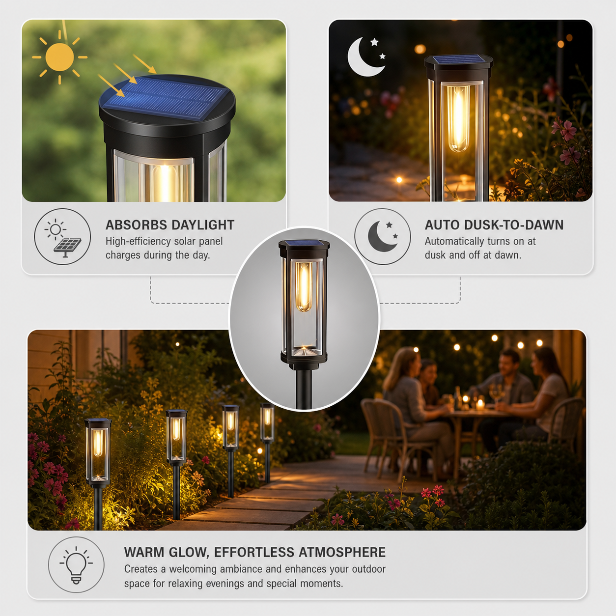 LumiPath Pro™ Decorative Solar Pathway Lights