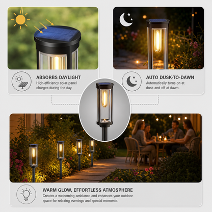 LumiPath Pro™ Decorative Solar Pathway Lights