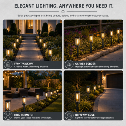 LumiPath Pro™ Decorative Solar Pathway Lights