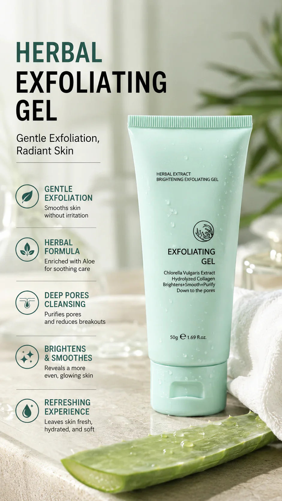 Lumivané Brightening Exfoliating Gel - main product view of herbal extract brightening gel