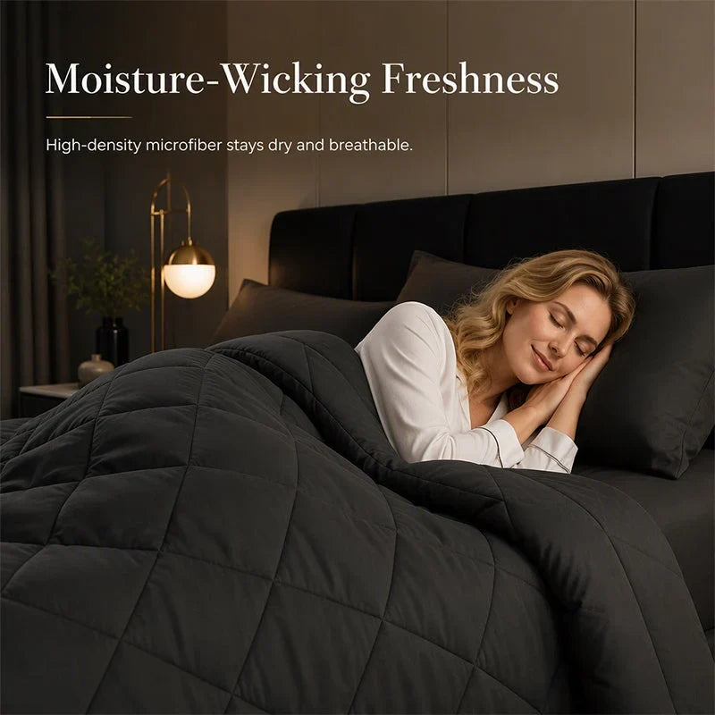 Lumvella™ Elegant 3-Piece Comforter Set with Breathable Shams