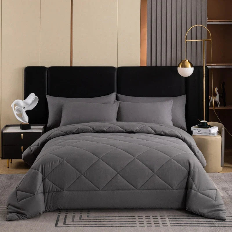 Lumvella™ Elegant 3-Piece Comforter Set with Breathable Shams