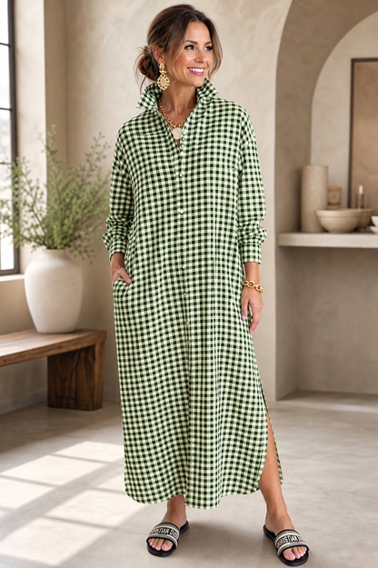 Malvina Colombino™ Versatile Checked Shirt Dress, Work to Weekend