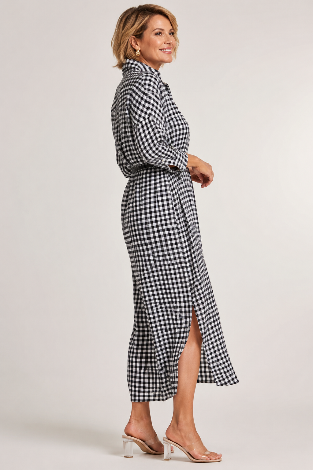 Malvina Colombino™ Versatile Checked Shirt Dress, Work to Weekend