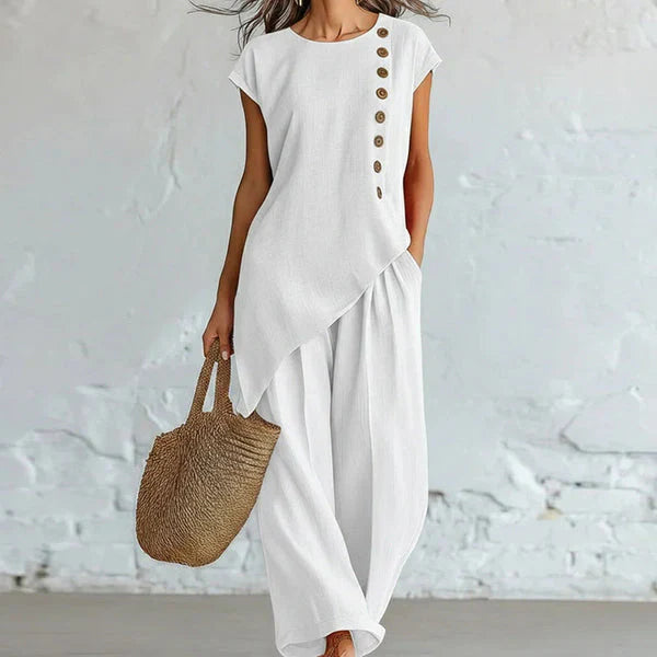 Malvina Maiara Elegant Two-Piece Set - main front view of coordinated top and bottom outfit