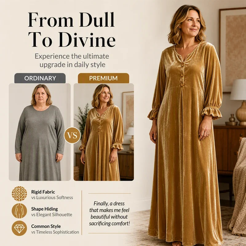 Manuela Belmonte™ Elegant Maxi Dress with Ruffle Sleeves