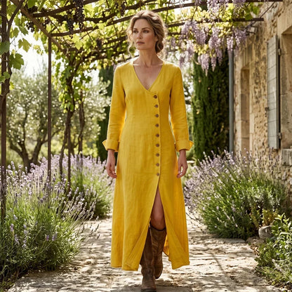 Manuela Bergonzi™ Elegant Long Sleeve Maxi Dress