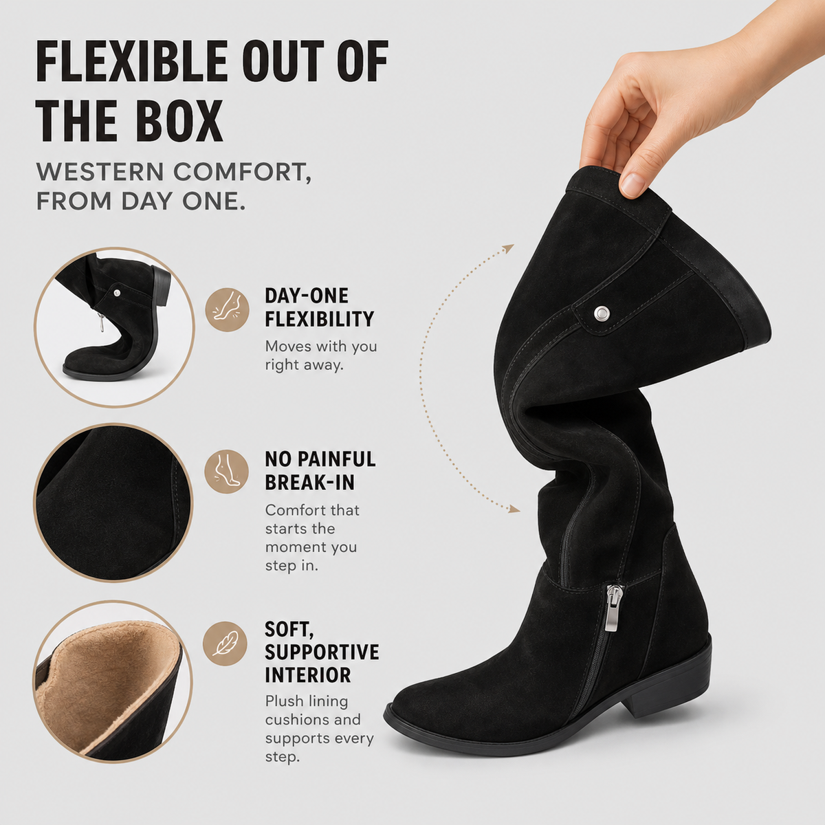 Marcella Boselli™ Cushioned Western Boots for All-Day Wear