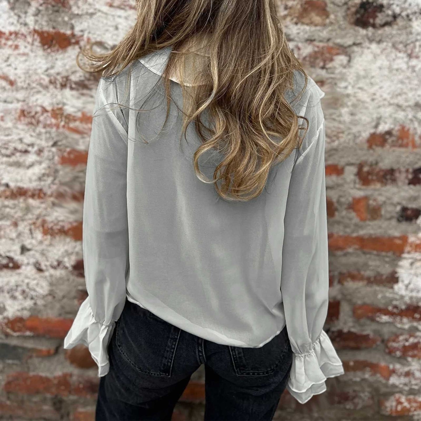 Maria Moretti™ Feminine Ruffle Bell Sleeve Top