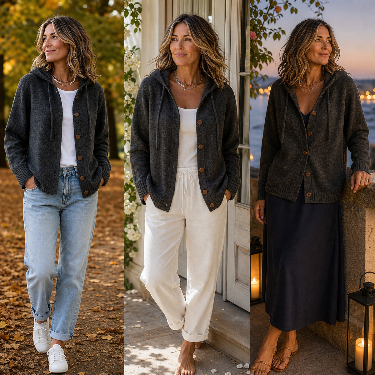 Mariangela Fichera™ Cozy Hooded Cardigan for Everyday Layering