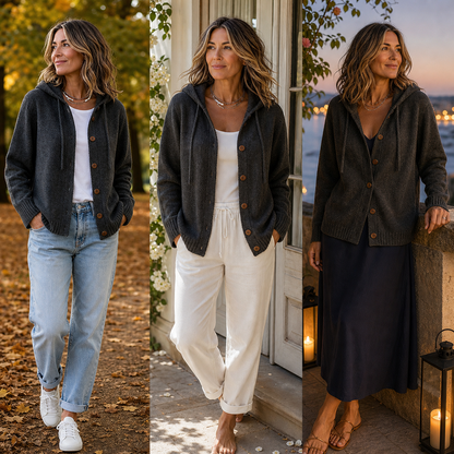 Mariangela Fichera™ Cozy Hooded Cardigan for Everyday Layering