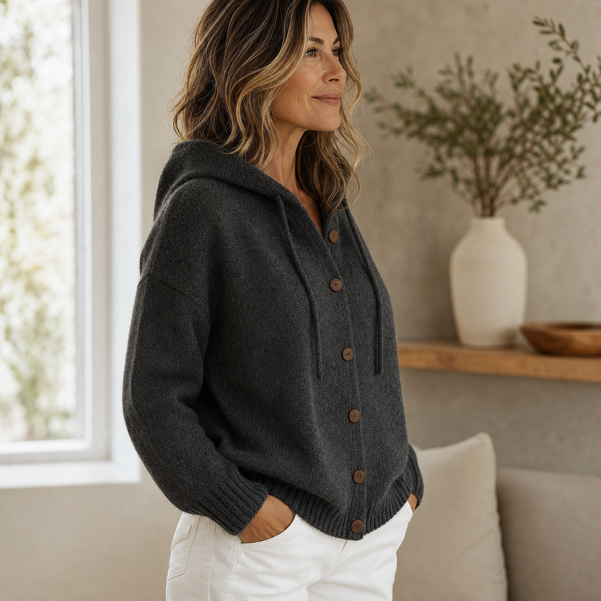 Mariangela Fichera™ Cozy Hooded Cardigan for Everyday Layering