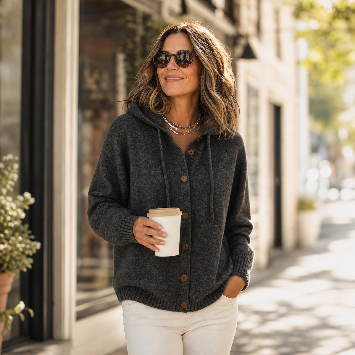 Mariangela Fichera™ Cozy Hooded Cardigan for Everyday Layering