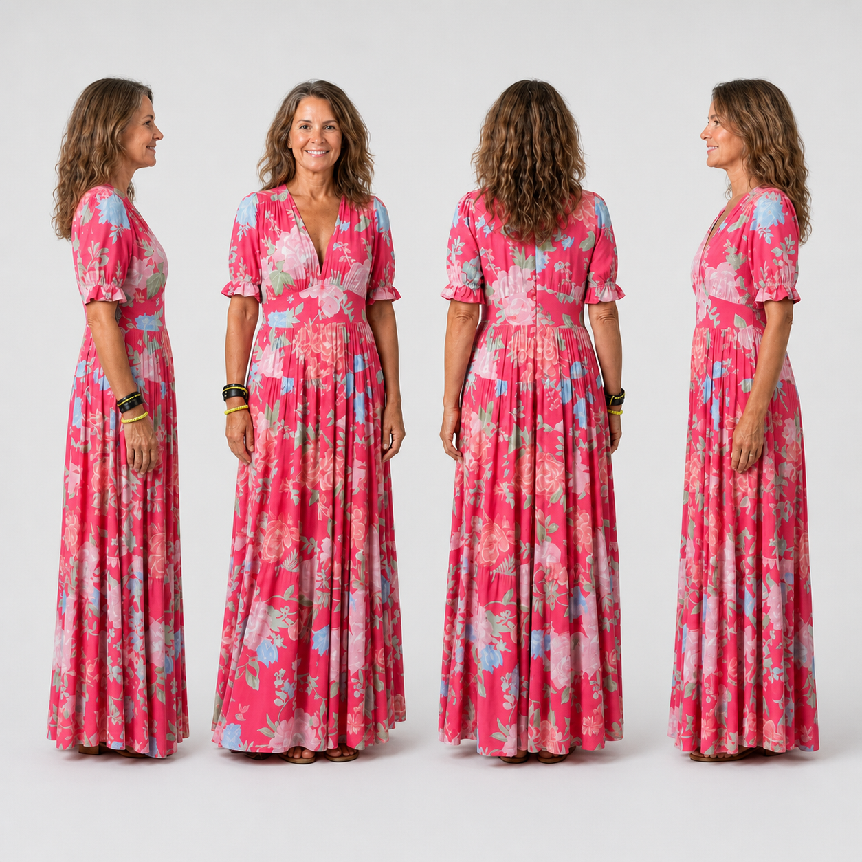 Marianna Comini™ Flowing Floral Midi Dress for Everyday Elegance