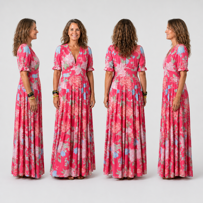 Marianna Comini™ Flowing Floral Midi Dress for Everyday Elegance
