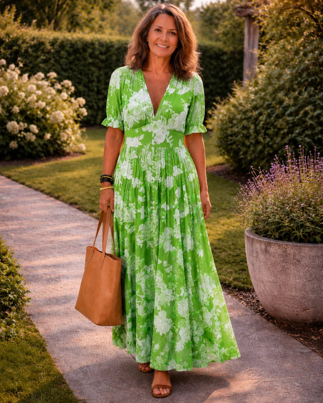 Marianna Comini™ Flowing Floral Midi Dress for Everyday Elegance