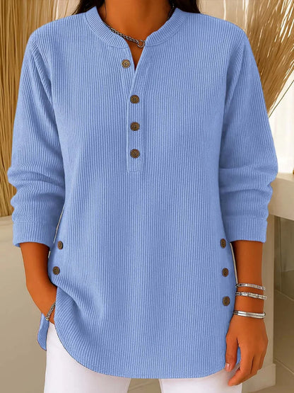Marina Conforti Cozy Round Neck Sweatshirt - alternate view of casual long sleeve round neck sweatshirt