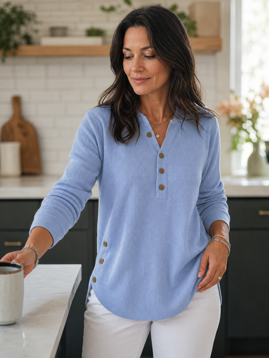 Marina Conforti™ Cozy Round Neck Sweatshirt for Effortless Style