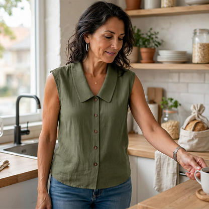 Mirella Cordelli™ Lightweight V-Neck Blouse for Effortless Style