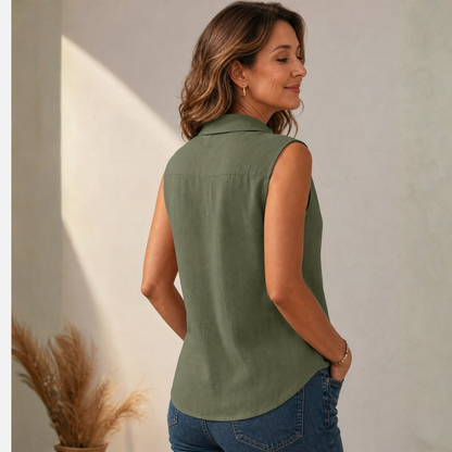 Mirella Cordelli™ Lightweight V-Neck Blouse for Effortless Style