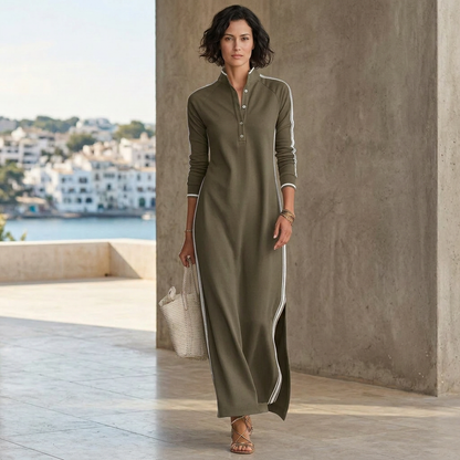 Mirta Visconti™ Elegant Long Sleeve Maxi Dress