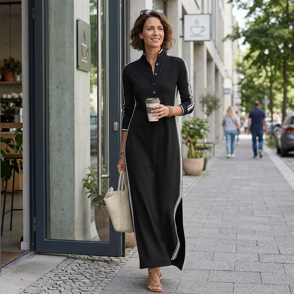 Mirta Visconti™ Elegant Long Sleeve Maxi Dress