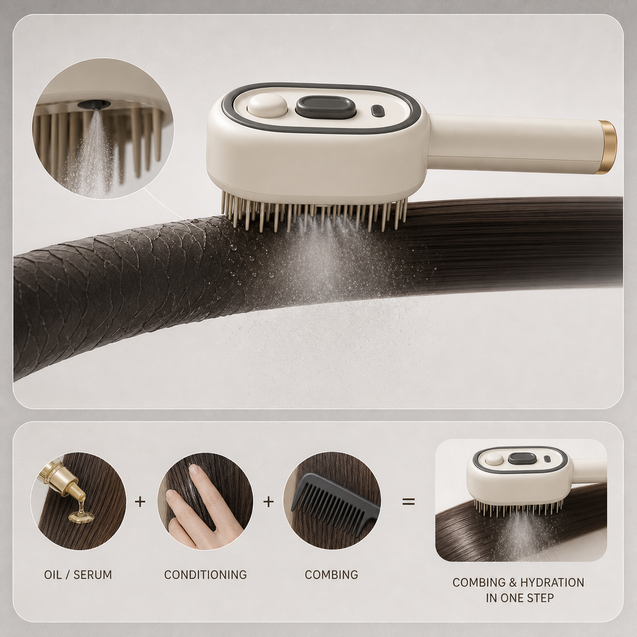 Mistané™ Hydrating Massage Hair Brush for Frizz-Free Smoothness