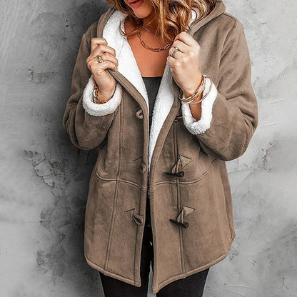 Nadia Anastasi™ Elegant Hooded Coat for Cold-Weather Style