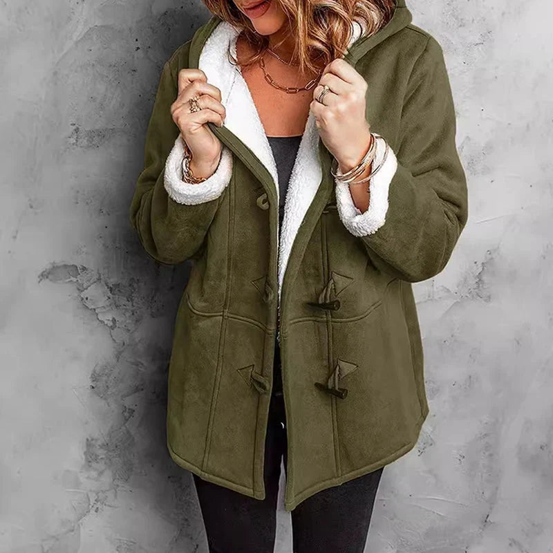 Nadia Anastasi™ Elegant Hooded Coat for Cold-Weather Style