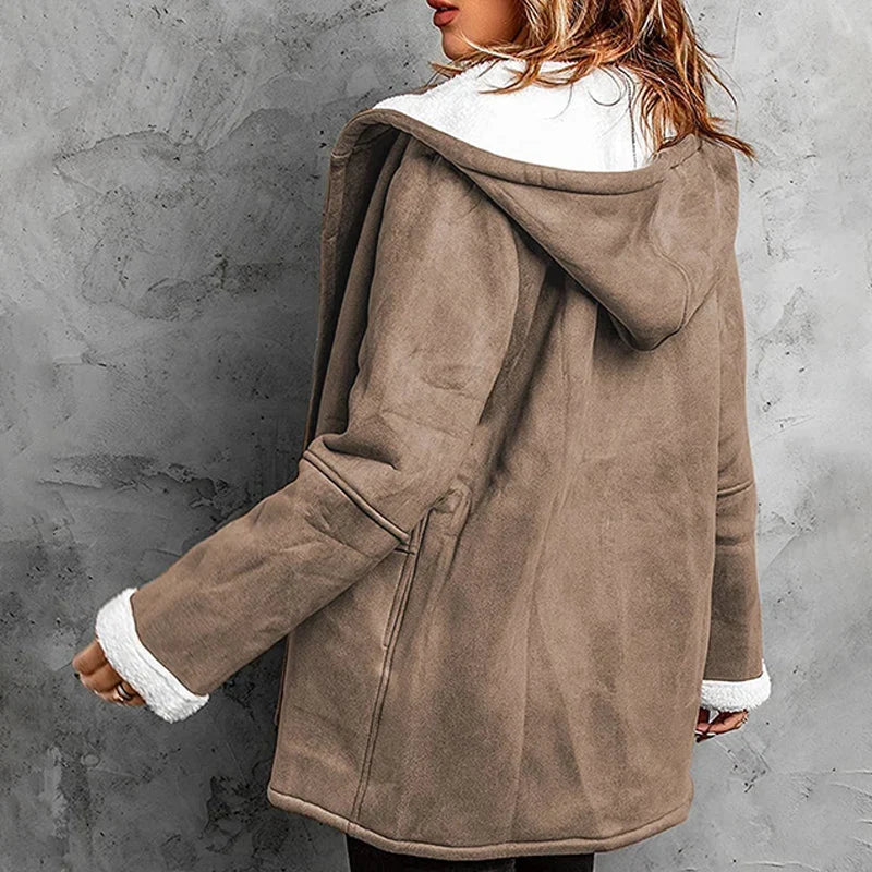 Nadia Anastasi™ Elegant Hooded Coat for Cold-Weather Style