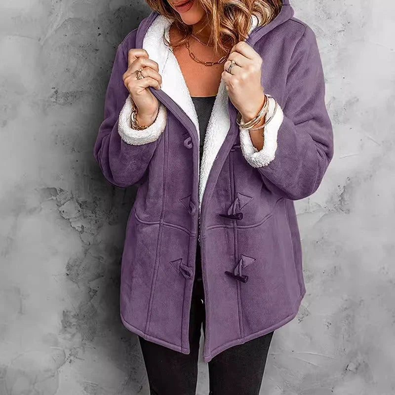 Nadia Anastasi™ Elegant Hooded Coat for Cold-Weather Style