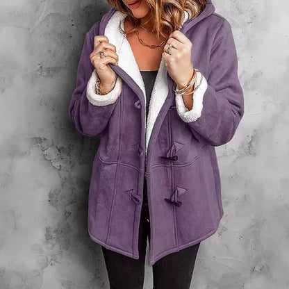 Nadia Anastasi™ Elegant Hooded Coat for Cold-Weather Style