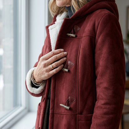 Nadia Anastasi™ Elegant Hooded Coat for Cold-Weather Style
