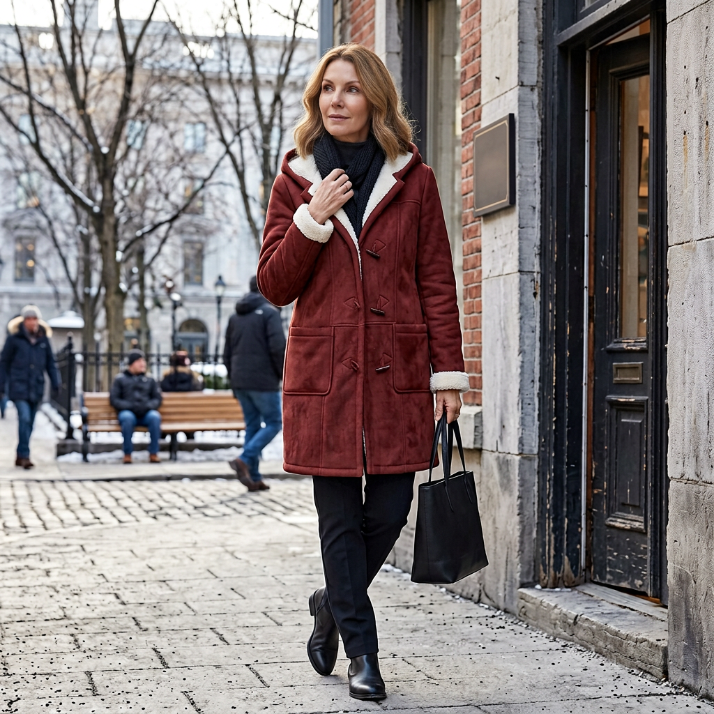 Nadia Anastasi™ Elegant Hooded Coat for Cold-Weather Style