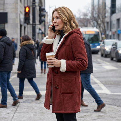 Nadia Anastasi™ Elegant Hooded Coat for Cold-Weather Style