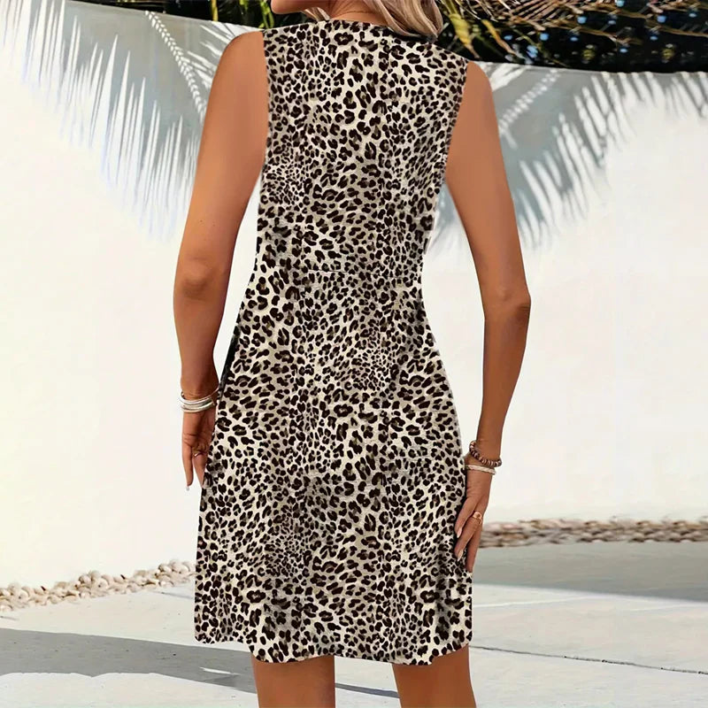 Nadia Pellizzari™ Versatile Leopard Mini Dress for Day to Night