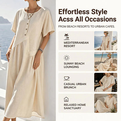 Nadia Saggese™ Effortless Short-Sleeve Maxi Dress