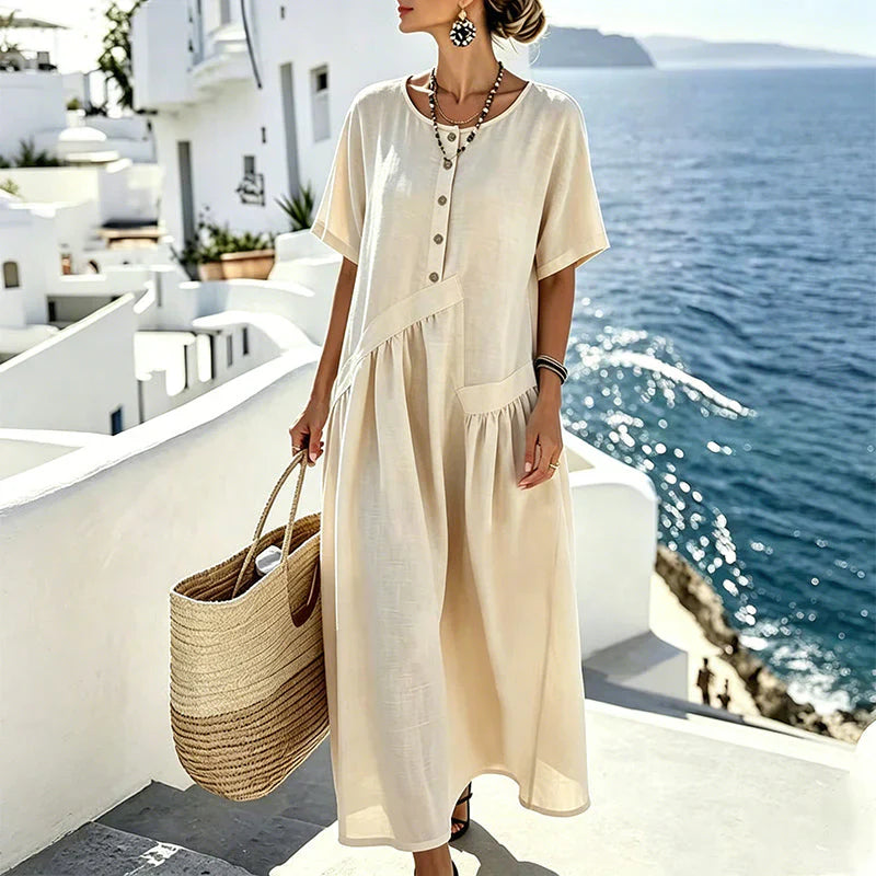 Nadia Saggese™ Effortless Short-Sleeve Maxi Dress