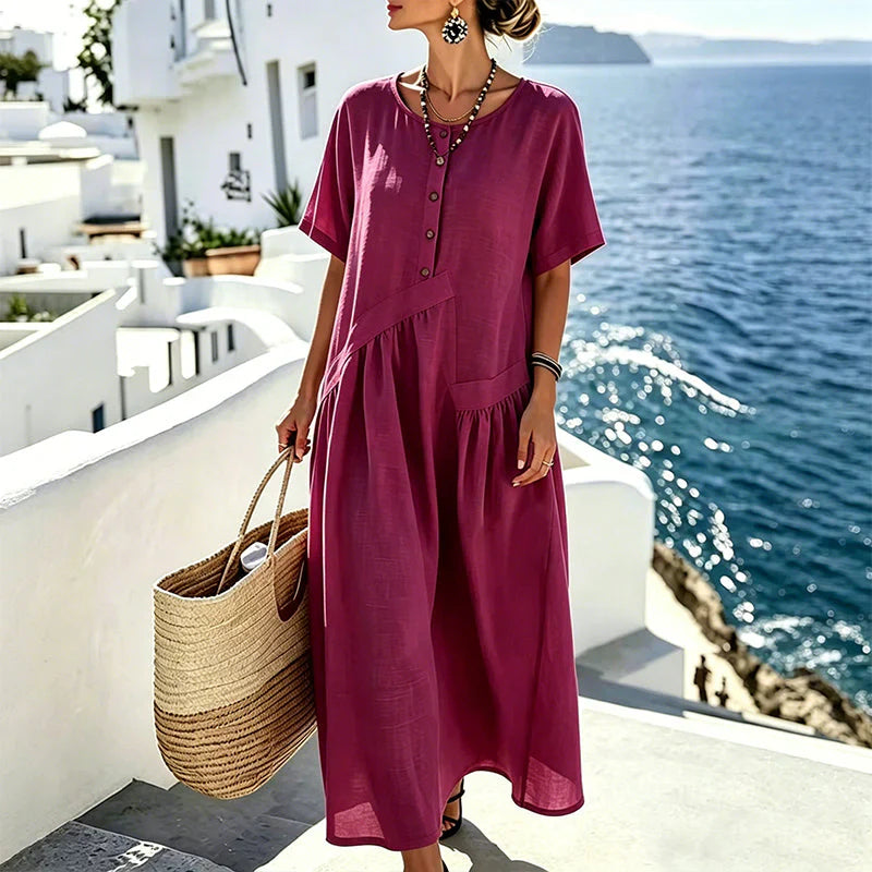 Nadia Saggese™ Effortless Short-Sleeve Maxi Dress