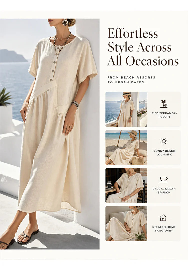 Nadia Saggese™ Effortless Short-Sleeve Maxi Dress