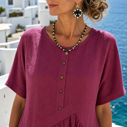 Nadia Saggese™ Effortless Short-Sleeve Maxi Dress