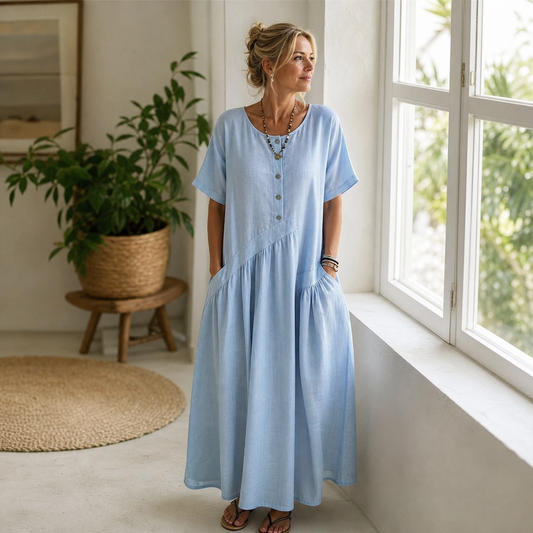 Nadia Saggese™ Effortless Short-Sleeve Maxi Dress