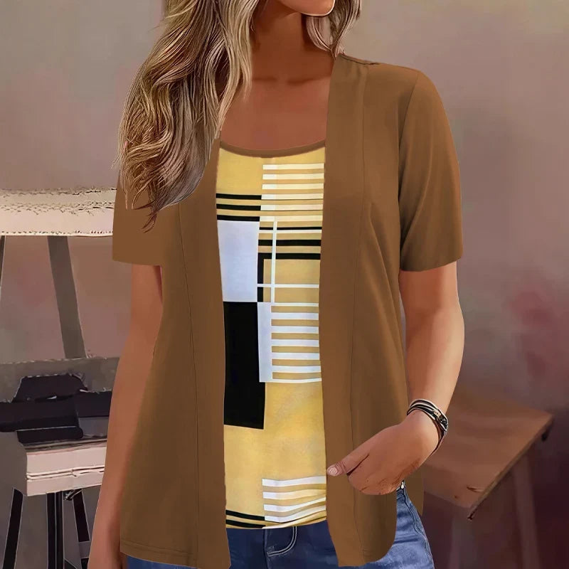 Natalia Bentivoglio™ Color Block Top for Effortless Style