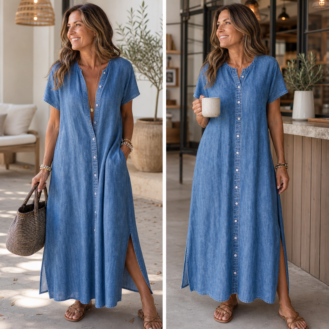 Natalia Bertacchi™ Casual Button Dress for Easy Summer Style