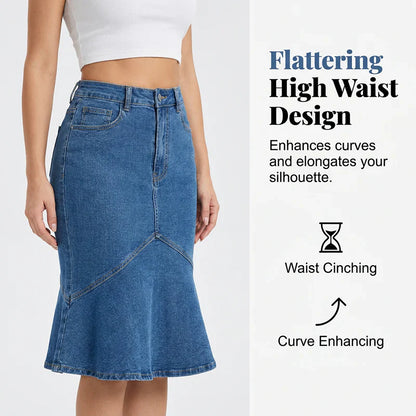 Natalia Porcari™ High Waist Midi Skirt, Flattering Mermaid Cut