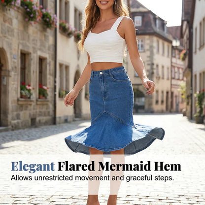 Natalia Porcari™ High Waist Midi Skirt, Flattering Mermaid Cut