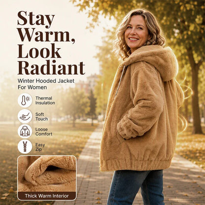 Nazzarena Perrone Soft Hooded Jacket - main front view of everyday casual women's hooded jacket
