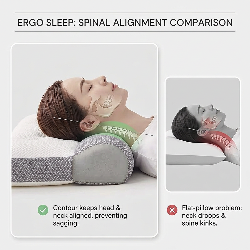 NeckContour Pro™ Supportive Memory Foam Pillow for Pain-Free Mornings