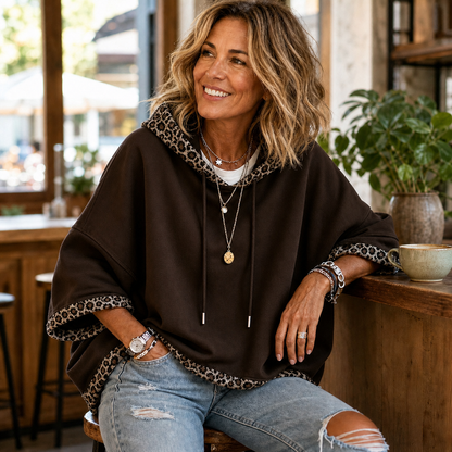 Nedda Capecchi™ Hooded Batwing Sweatshirt for Effortless Casual Style
