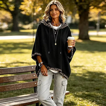 Nedda Capecchi™ Hooded Batwing Sweatshirt for Effortless Casual Style